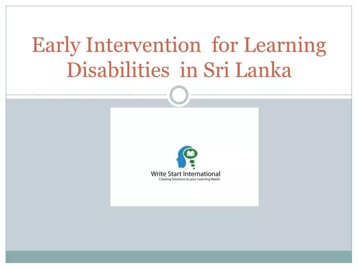 early intervention for learning disabilities in sri lanka