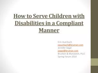How to Serve Children with Disabilities in a Compliant Manner