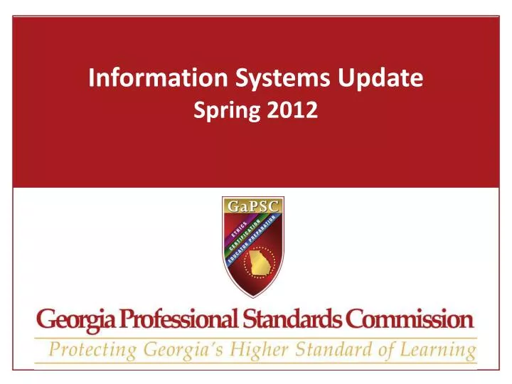 information systems update spring 2012