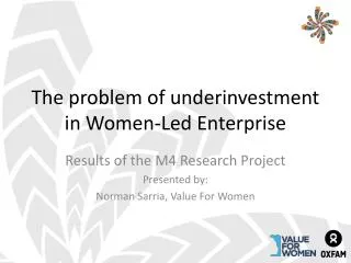 The problem of underinvestment in Women-Led Enterprise