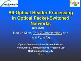 All-Optical Header Processing in Optical Packet-Switched Networks
