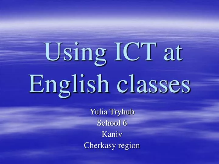 using ict at english classes