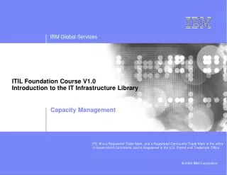 ITIL Foundation Course V1.0 Introduction to the IT Infrastructure Library