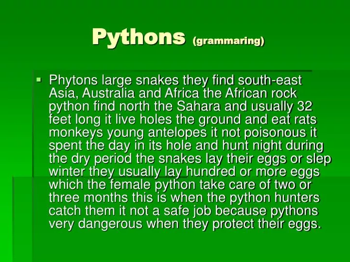 pythons grammaring
