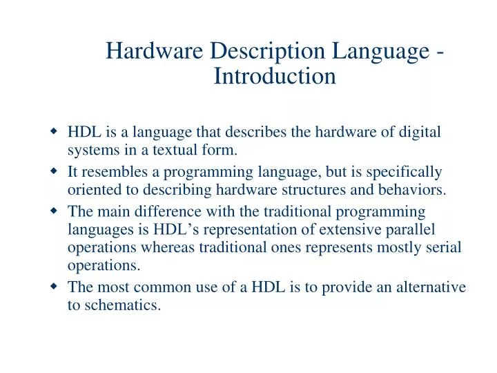 hardware description language introduction