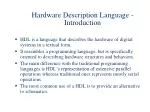 Hardware Description Language - Introduction