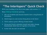 “The Interlopers” Quick Check - slide 1