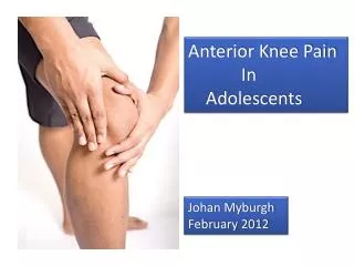 Anterior Knee Pain In Adolescents