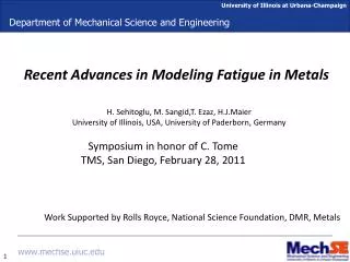 Recent Advances in Modeling Fatigue in Metals