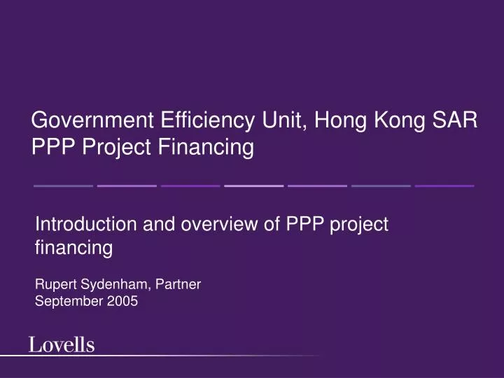 government efficiency unit hong kong sar ppp project financing