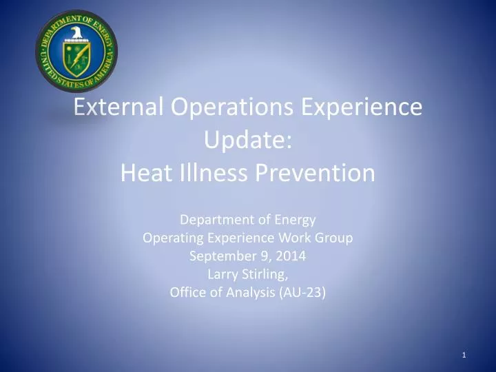 external operations experience update heat illness prevention
