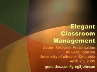 Elegant Classroom Management