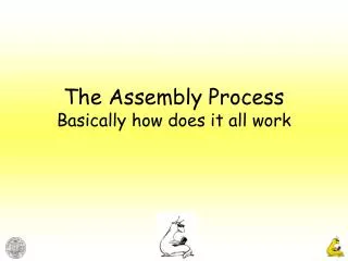 The Assembly Process Basically how does it all work