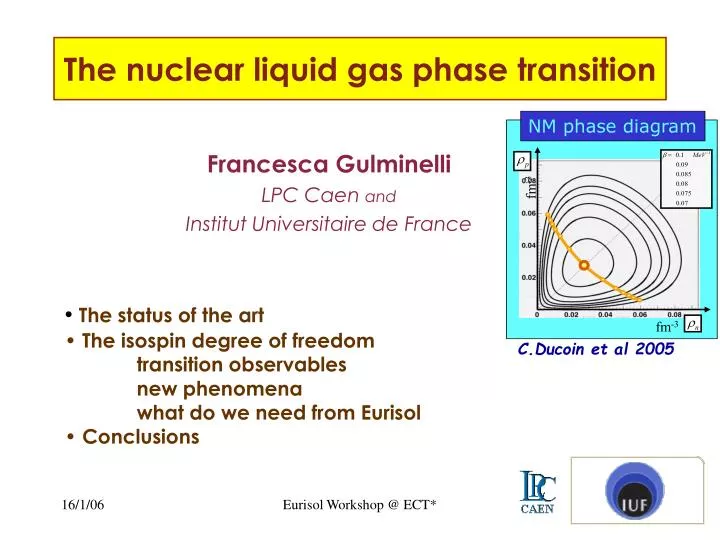the nuclear liquid gas phase transition