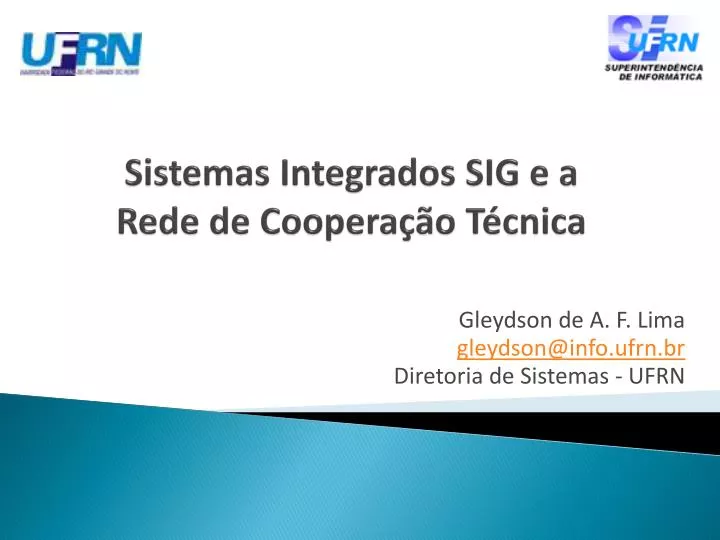 sistemas integrados sig e a rede de coopera o t cnica