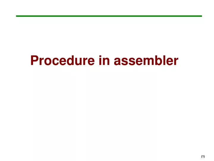 procedure in assembler