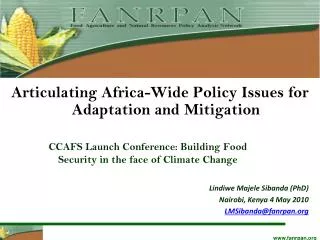 CCAFS Launch Conference: Building Food Security in the face of Climate Change