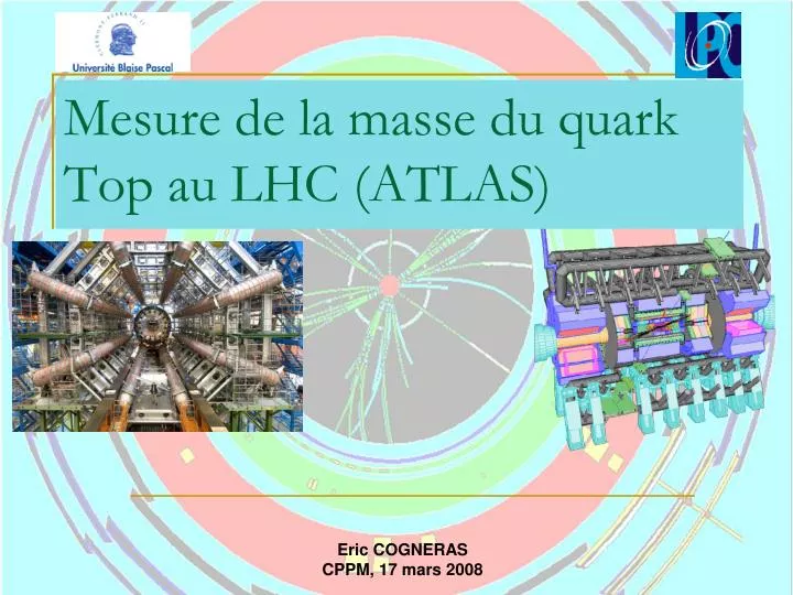 mesure de la masse du quark top au lhc atlas