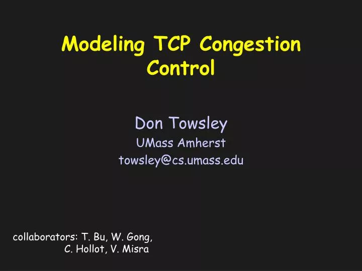 modeling tcp congestion control