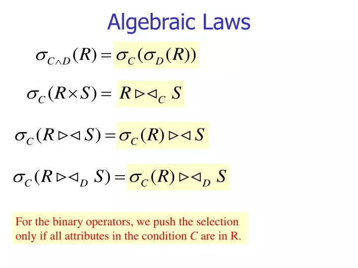algebraic laws