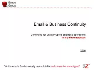 Email &amp; Business Continuity