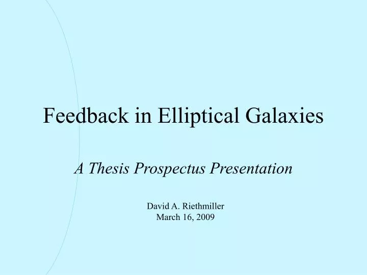 feedback in elliptical galaxies