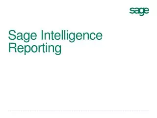 Sage Intelligence Reporting