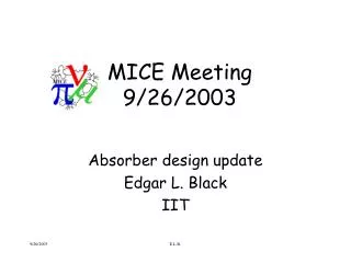 MICE Meeting 9/26/2003