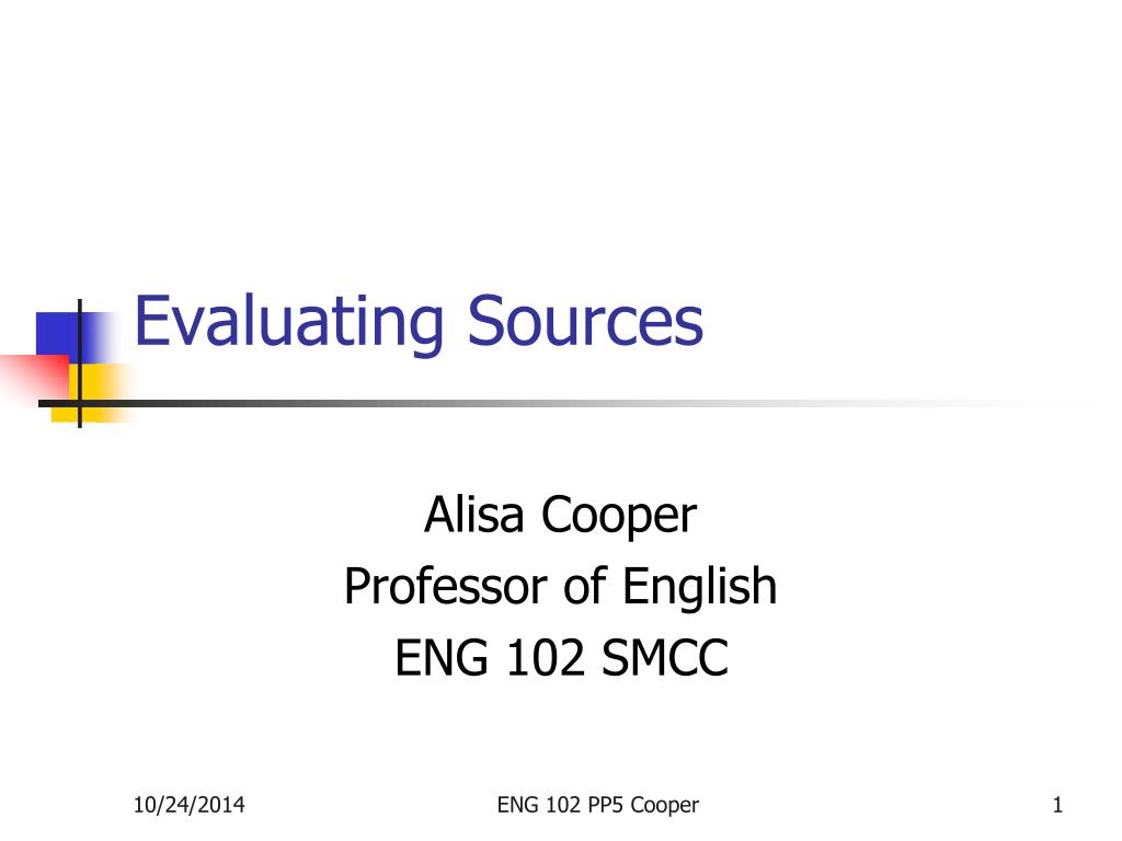 PPT - Evaluating Sources PowerPoint Presentation, free download - ID ...