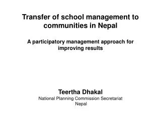 Teertha Dhakal National Planning Commission Secretariat Nepal