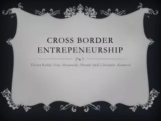 Cross border entrepeneurship