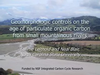 Geomorphologic controls on the age of particulate organic carbon from small mountainous rivers