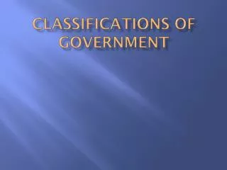 Classifications of government