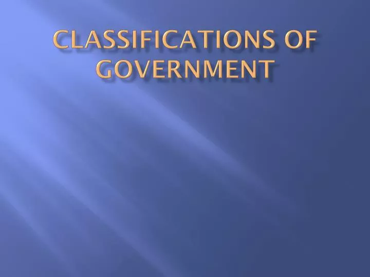 classifications of government