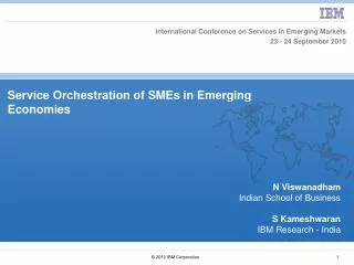 Service Orchestration of SMEs in Emerging Economies