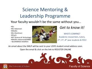 Science Mentoring &amp; Leadership Programme