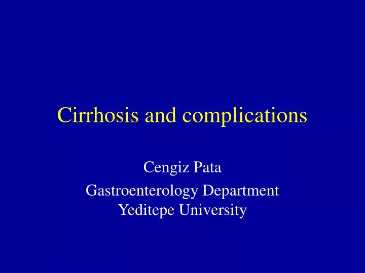 cirrhosis and complications
