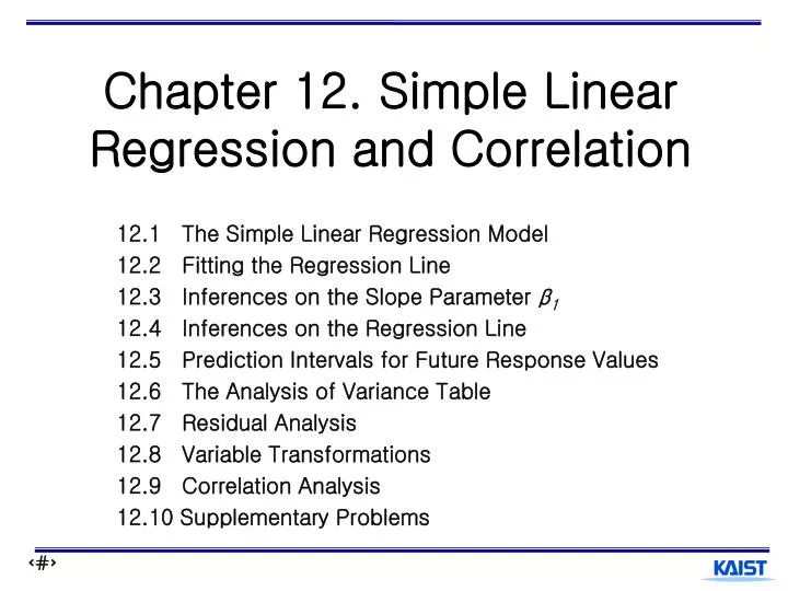 chapter 12 simple linear regression and correlation