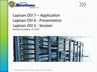 Lapisan OSI 7 – Application Lapisan OSI 6 - Presentation Lapisan OSI 5 - Session