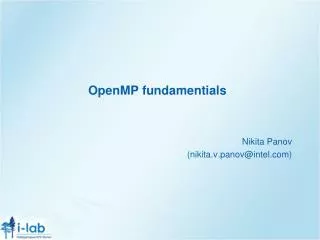 OpenMP fundamentials