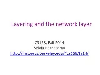 Layering and the network layer