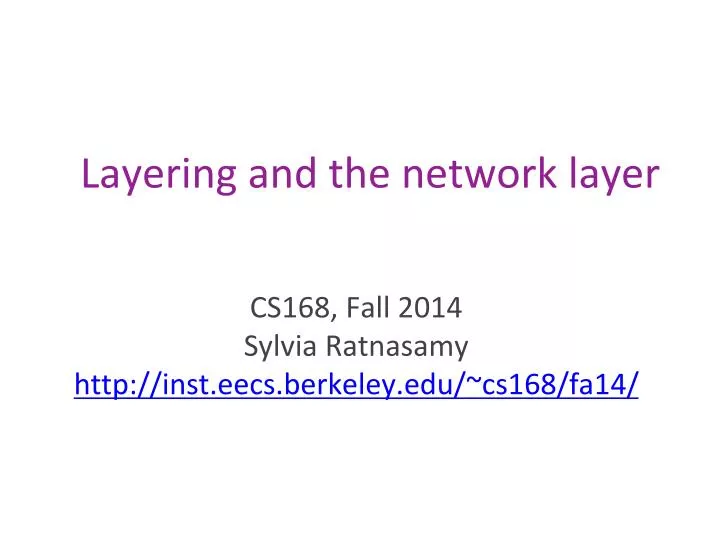 layering and the network layer
