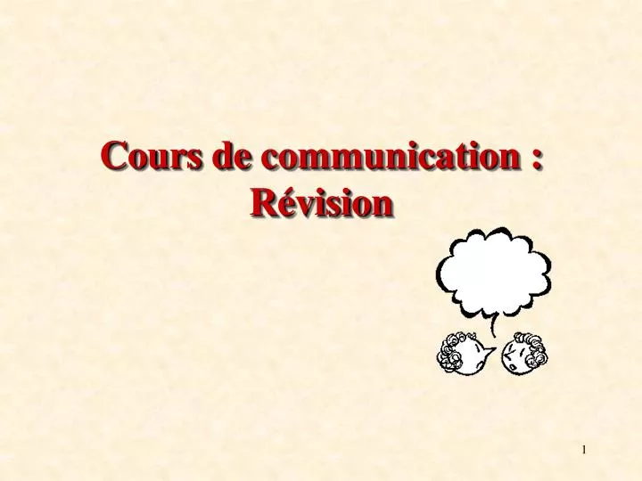 cours de communication r visio n