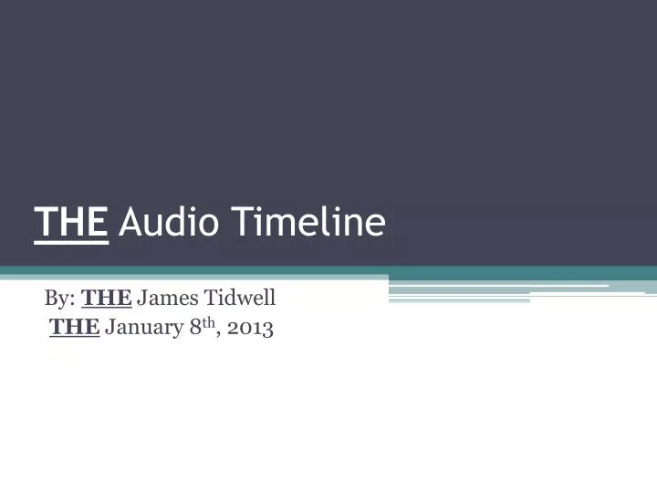 the audio timeline