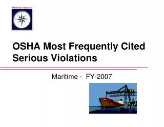 OSHA Most Frequently Cited Serious Violations