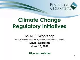 Climate Change Regulatory Initiatives
