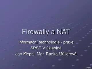 Firewally a NAT