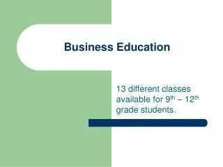 Business Education