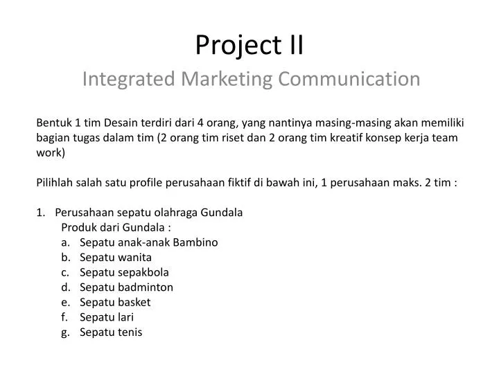 project ii