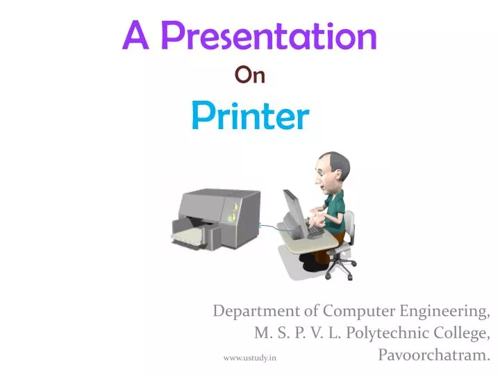 a presentation on printer